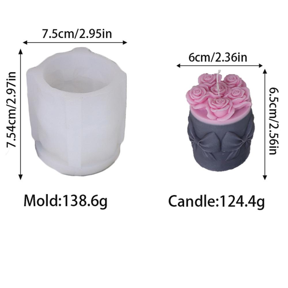 New DIY Flower Pot Candle Silicone Mold 3D Rose Tulip Shaped Aromatherapy Candle Gypsum Resin Decoration Valentine's Day Gift
