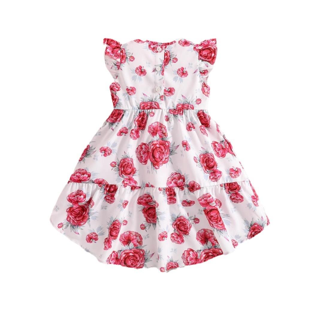 

Платье для девочек с цветочным бантом, летнее детское платье принцессы без рукавов 130cm