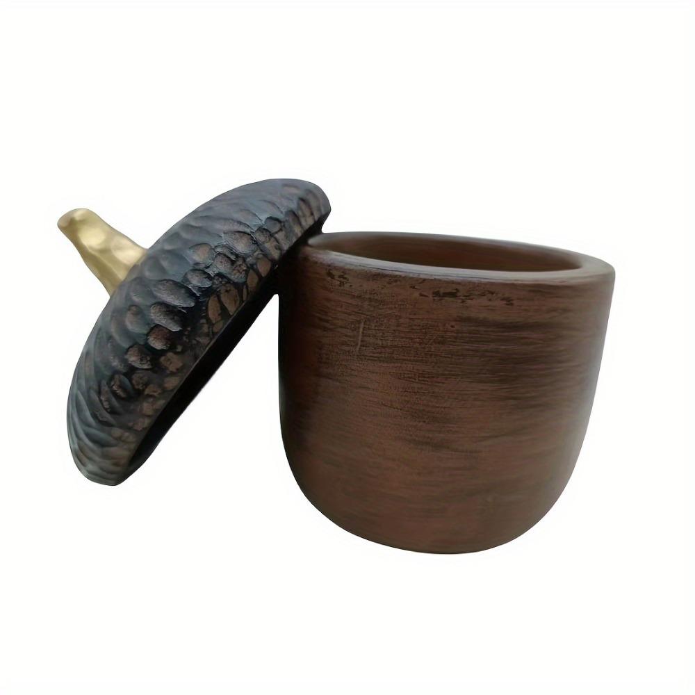 

1 шт. Винтажная рустикальная банка для хранения из смолы в форме желудя с крышкой - Декоративная емкость для дома и сада, столешница с отделкой под дерево 1pc коричневый