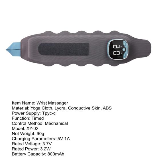 Wireless EMS Wrist Massager Adjustable Intensity Wrist Massager with Heat 9 Intensities 5 Modes Heat Therapy for Wrist Discomfort