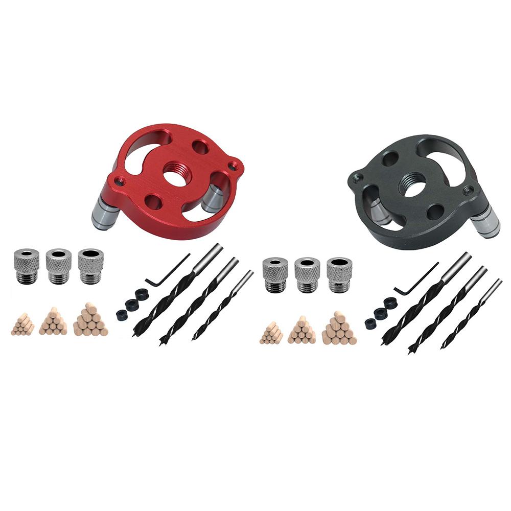 Woodworking Drill Locator Kit Pocket Hole Jig with 3 Drill Bushings for Precise For Angle Drilling In Various Thicknesses