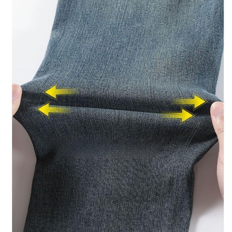 Vintage High Waist Slim Stretch Jeans Women Retro Straight Leg Ankle Length Simple Denim Pants