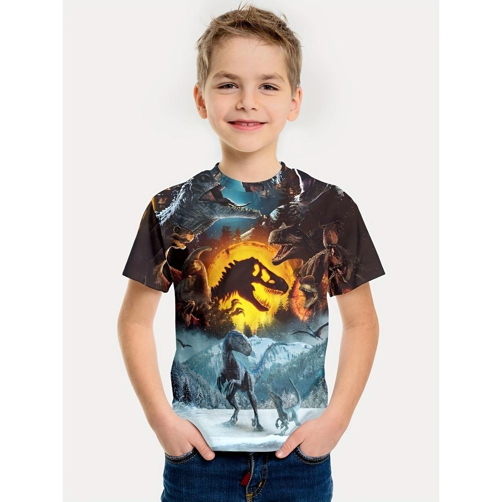Fashion Dinosaur 3D Printed Kids Clothes Boys T Shirt Cartoon Top Shirts Round Neck Children Tops Short Sleeve Children T-Shirt