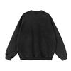 Mens Oversized Hooded Sweatshirt With Distressed Wash Effect Cartoon Print Loose Fit Streetwear Long Sleeve Cotton