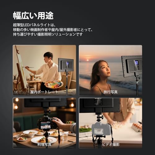 NEEWER BASICS Photography Light, Video Light, 192 LED Beads, Ultra-Thin LED Panel, 20W, CRI97+, Bi-Color, Dimmable, 3200-5600K, Built-in 4000mAh Batte