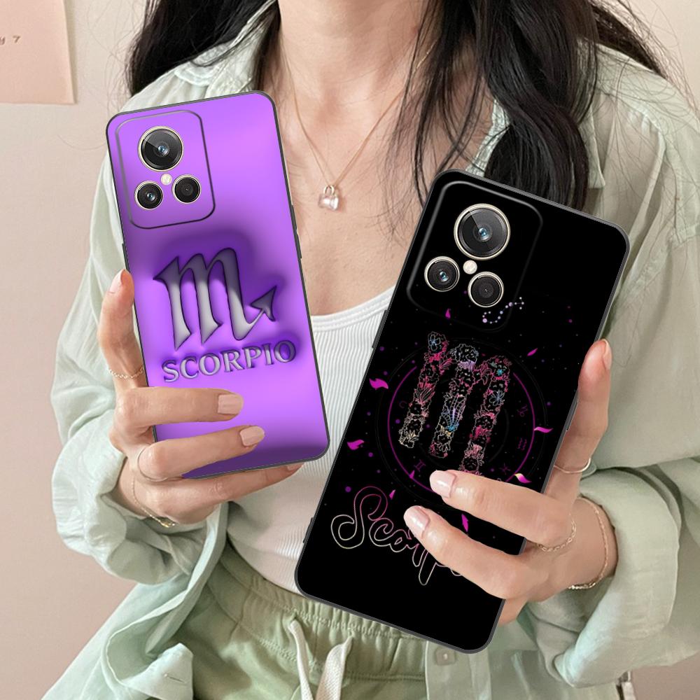 Zodiac Sign Scorpio Phone Case for Realme 15 14 13 12 11 10 9 Pro Plus T I Lite 5G Soft TPU Shockproof Cover