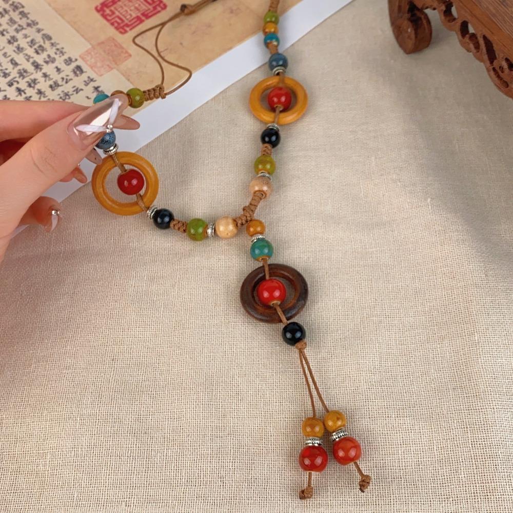 Handmade Ethnic Style Necklace Vintage Long Sweater Chain Retro Jewelry  Women