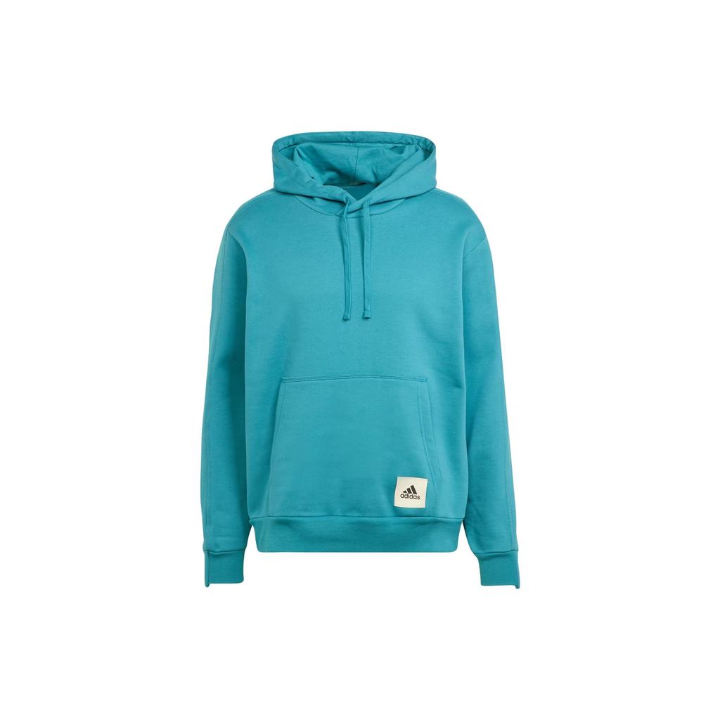 Adidas Lounge Fleece Hoodie With Logo Patch Men Tops Arctic-Blue IM0479