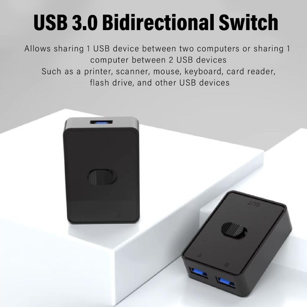 2 in 1 Out/ 1 in 2 Out USB KVM Switch High Speed Bi-Directional USB Switch  Keyboard