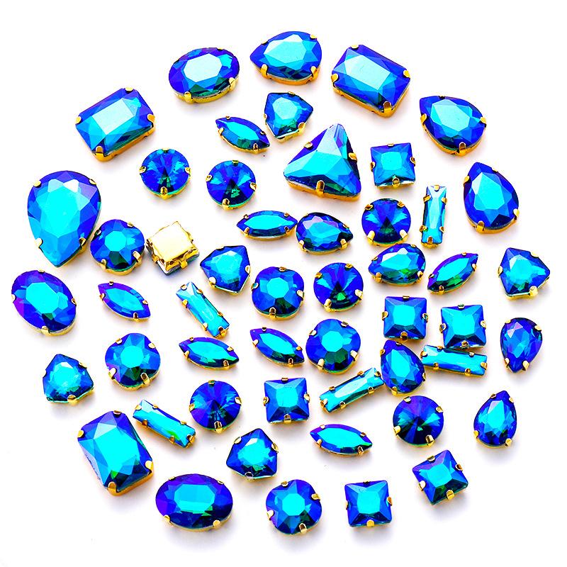 Mixed Claw Drill Glass Plated AB Crystal Sewing Drill Rhinestones Single Claw DIY Jewelry Accessories Wedding Clothing Accessories