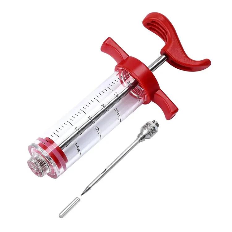 Meat Injector Syringe With 3 Marinade Injector Needles for BBQ Grill Turkey Injector Kit Marinade Flavor Injector