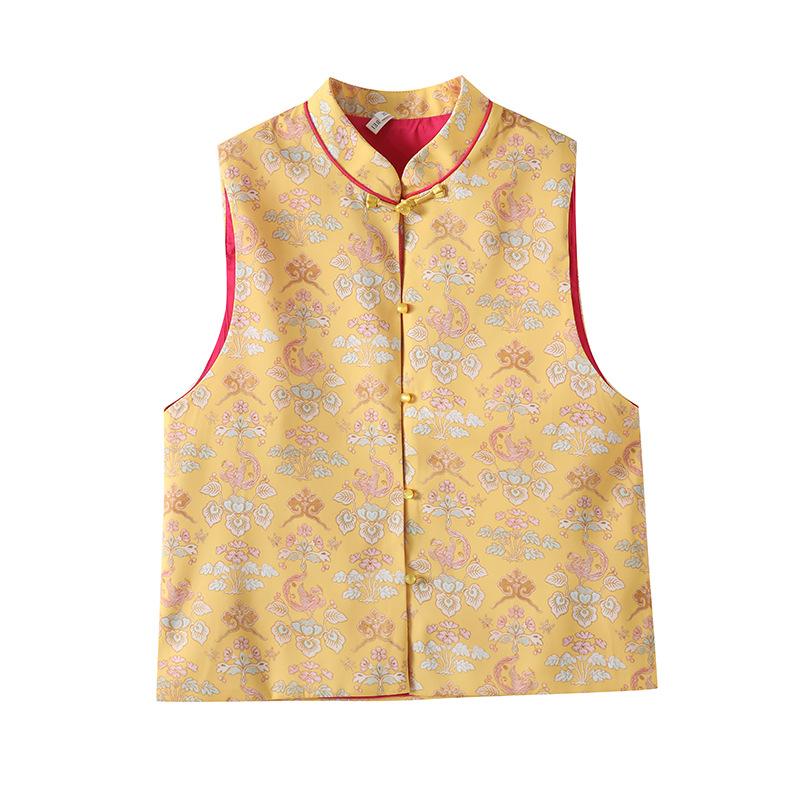 Elderly Women's Vest Brocade Vest 2025 New Outer Vest Vest Vest