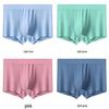 Jieyang Men's Ice Silk Breathable Boxer Shorts - Mid-Waist, Solid Color, Cotton Crotch