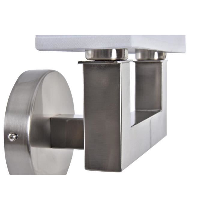 Applique Murale - DKD Home Decor - Métal Argenté - Polyester Blanc - 40 W G9