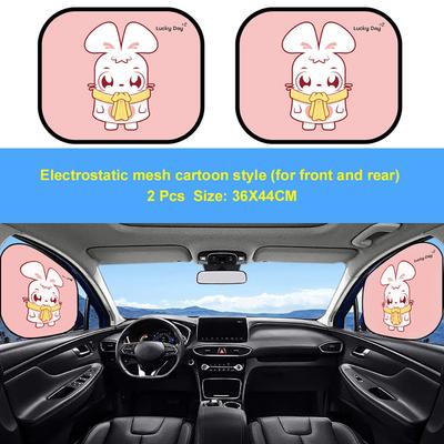 2 Stück Auto Fenstersonnenschutz Cartoon Tier Statisch Sichtschutz Autovorhang Anti-UV Hitzeblock Auto Fenster Baby Sonnenschutz