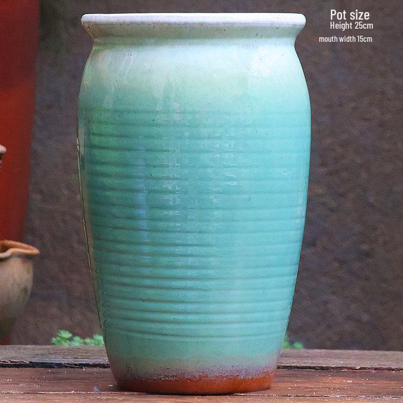 Handmade Coarse Ceramic Succulent Planter, Orchid Breathable Zisha Pot, Old Tree Design, Tall Rose Pot.