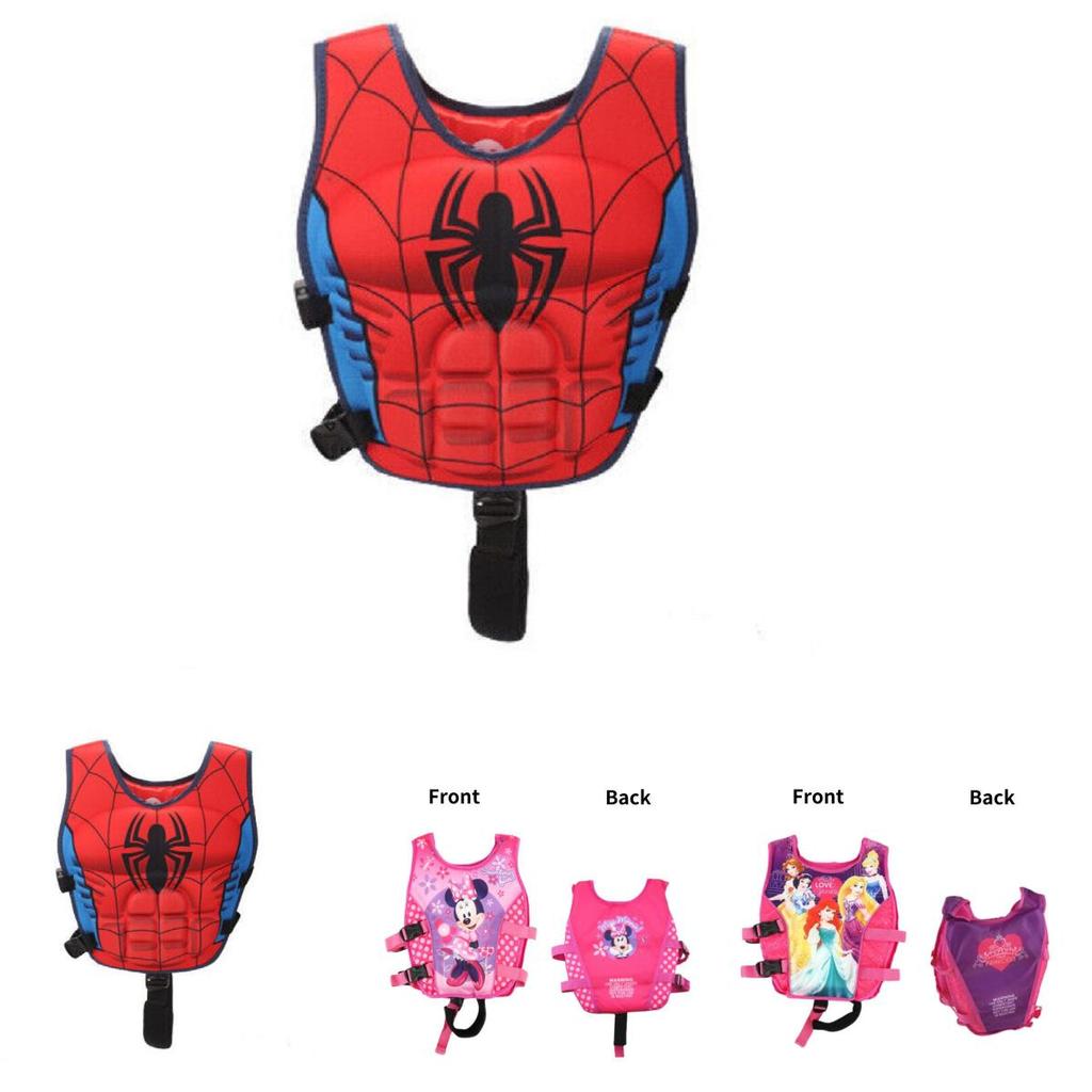 Chaleco Flotador Musculoso para Niños para Actividades Acuáticas Estampado de Dibujos Animados Tejido de Poliéster