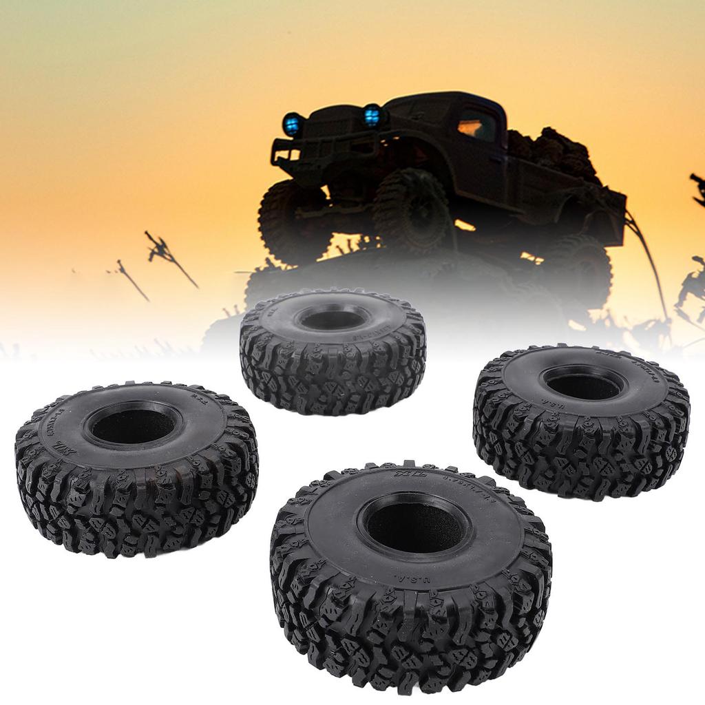 4PCS 1.9in 2.2in 120MM Rubber Rocks Tyres Wheel Tires for SCX10 90046 90047 RC Crawler Car