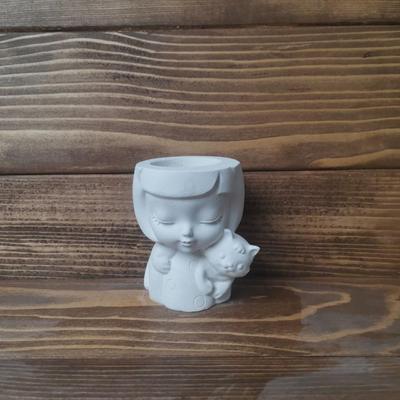 Kvetináč Dievča a mačka Annet zmiešané farby art.1