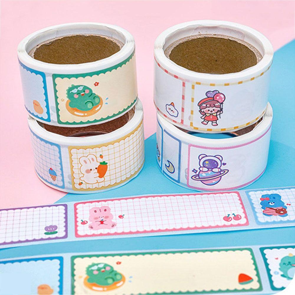 60Pcs/Roll Cartoon Labels Sticker Writable Tag Sticker Portable Name Sticker