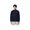Anta Training Series Solid Color Logo Print Zip-Up Knit Sports Jacket Men Jackets Black 152317709-2