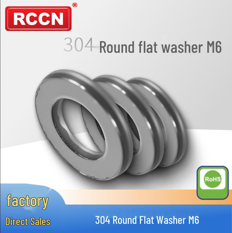 

304 M6 Round Flat Sealing Washers, Pack of 100