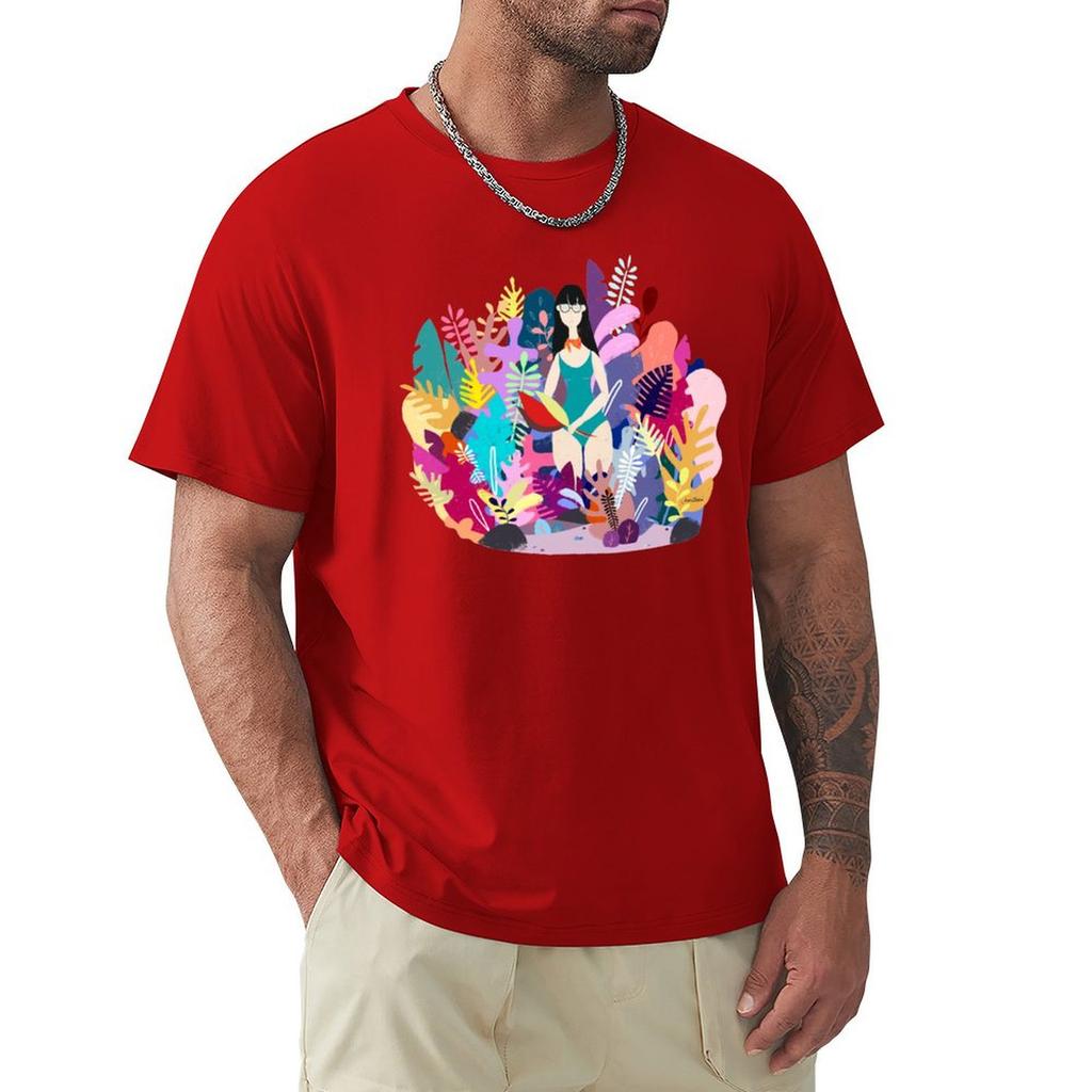 Spring Herbarium T-Shirt Boys Whites Anime T Shirts Vintage Clothes Vintage Anime Shirt Graphic Tee Shirt Men