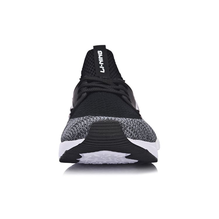 Li Ning Exceed One-Piece Knitted Cloud Cushioning Sports Shoes Men Sneakers Black Gray AGCM033-1