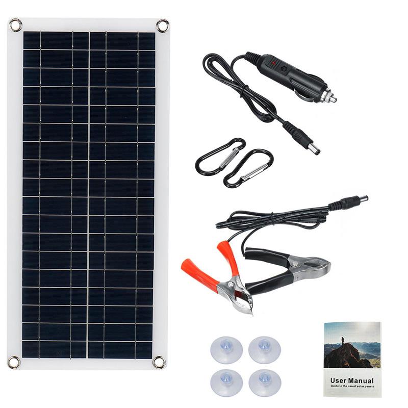 Monocrystalline 10W 18V/12V Solar Panel & 10A/100A Controller Kit for RVs