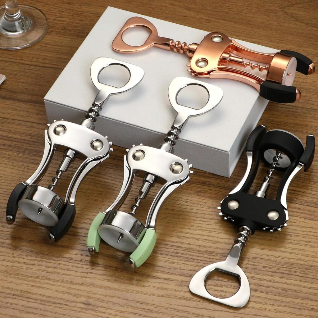 Wine Opener Premium Multifunctional Wing Corkscrew Wine Bottle Opener Suitable for Kitchens Restaurants Bars and Waiters.