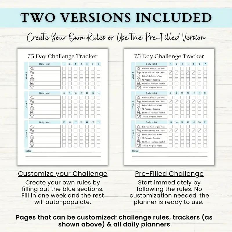 75-Day Fitness Challenge Planner Ultimate Fitness & Weight Loss Tracker Spiral-Bound Workout Log For Health & Wellness