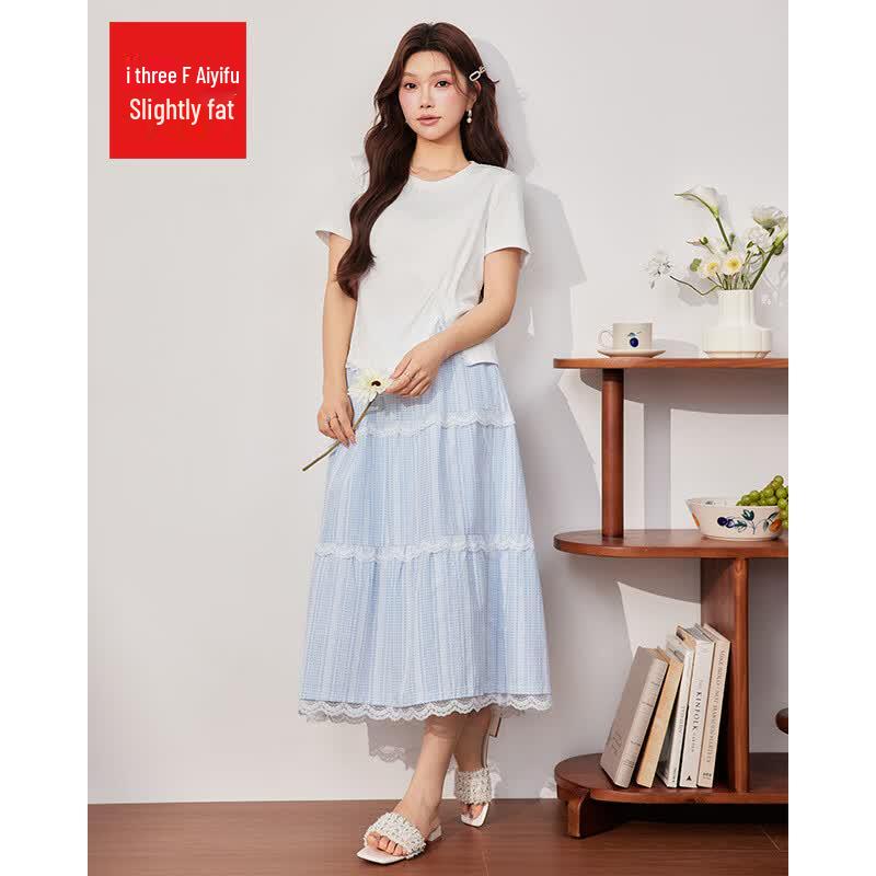 IEF Korean Style Slimming Two-Piece Long Skirt Set L