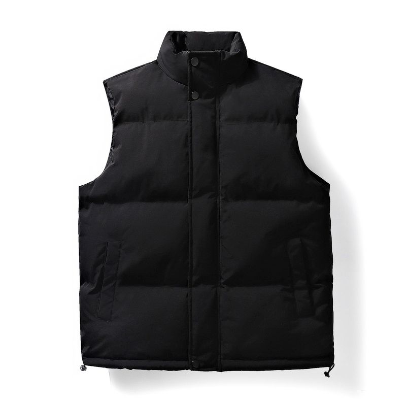 

Medm Heoar Country Trendy American Waistcoat Vest Vest Autumn and Winter down Cotton Male and Female Couples Wear Outwear Black [Solid Color] XL