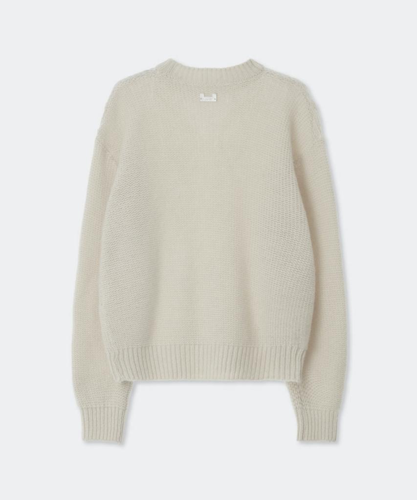 KINETO Women'S Mohair Fisherman Sweater_Cream