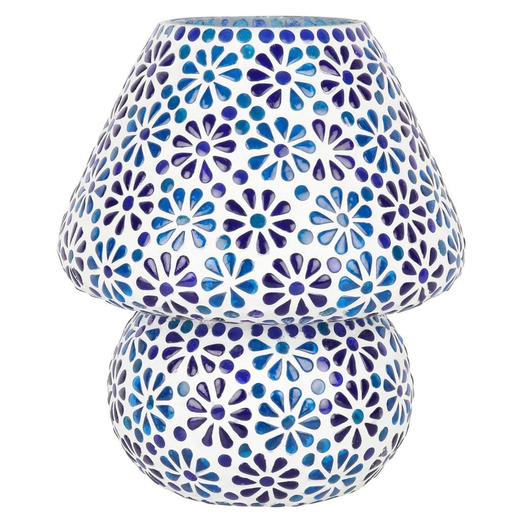 Handcrafted Blue and Indigo Beads Decorative Glass Table Lamp - Unique Home Décor Lighting (Pack of 1)