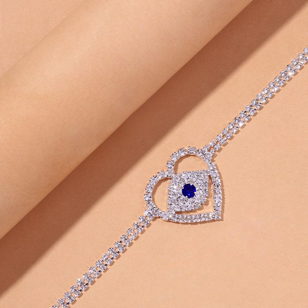 Stonefans Boho Blau Evil Eye Herz Fußkettchen Armband Großhandel Für Frauen Tennis Strass Fußkettchen Armband Kette Barfuß Schmuck