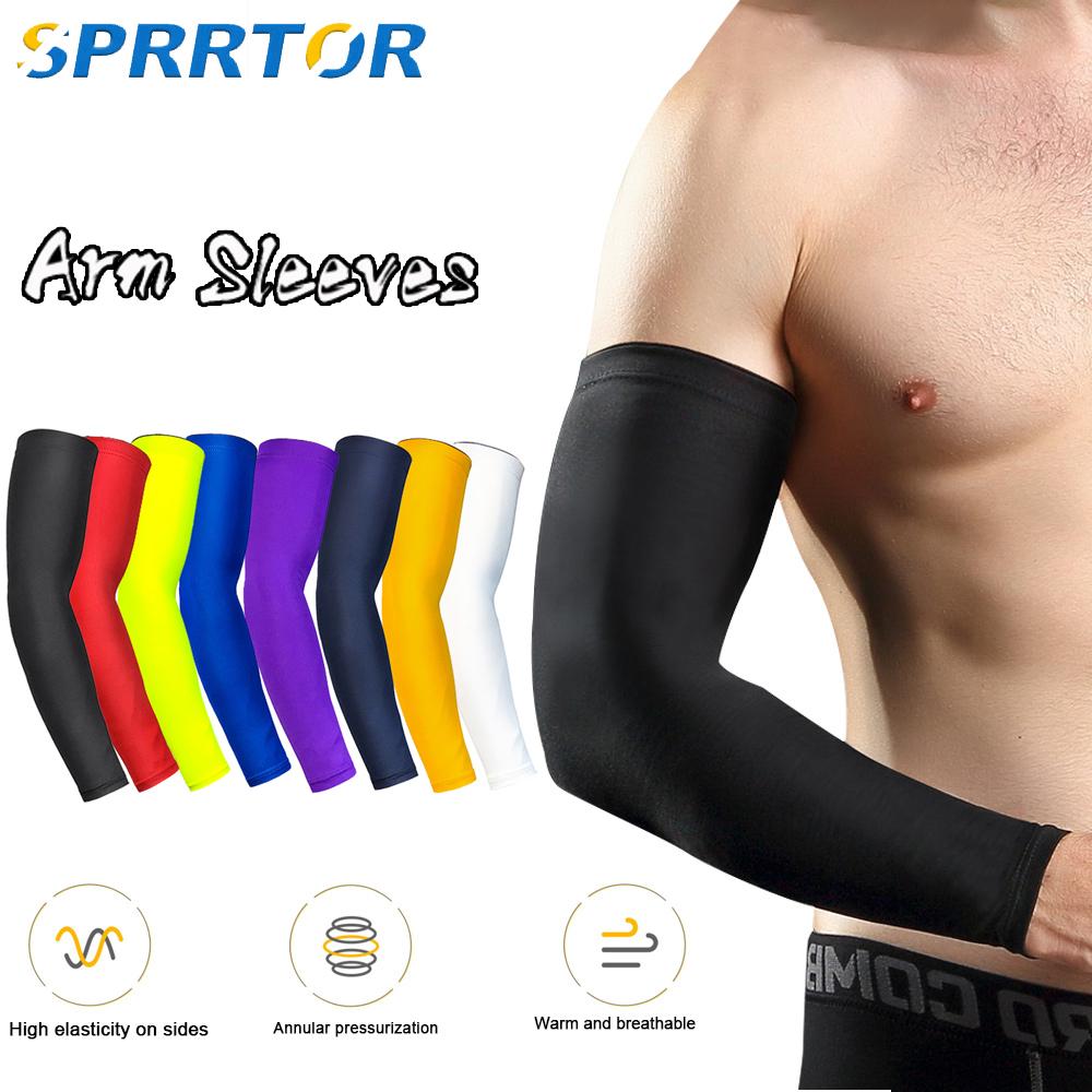 Yiran Health & Beauty Breathable Quick Dry Uv Protection Running Arm Sleeves Basketball Elbow Pad Workout Armguards Summer Sports Cycling Arm Warmer
