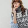 Women's Fair Isle Jacquard Lapel Sleeveless Sweater Vest