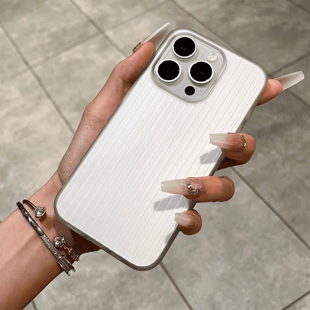 Skin Friendly Phone Case for iPhone 11 12 13 14 15 16 iPhone 11 12 13 14 15 16 Pro 12 13 14 15 16 Pro Max Luxury Corrugated Pattern Shockproof Cover