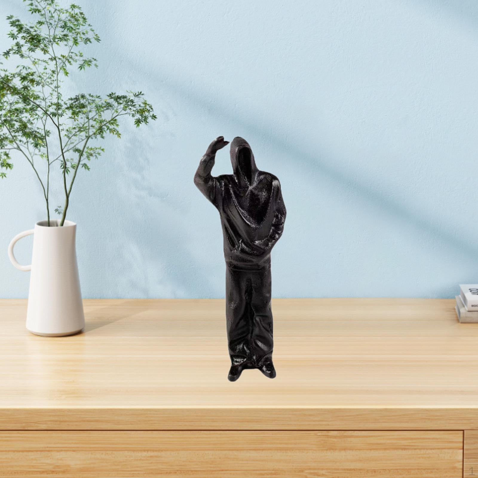 

Металлическая фигурка, скульптура, персонаж, подарок на новоселье, стоящая статуя, украшение чёрный