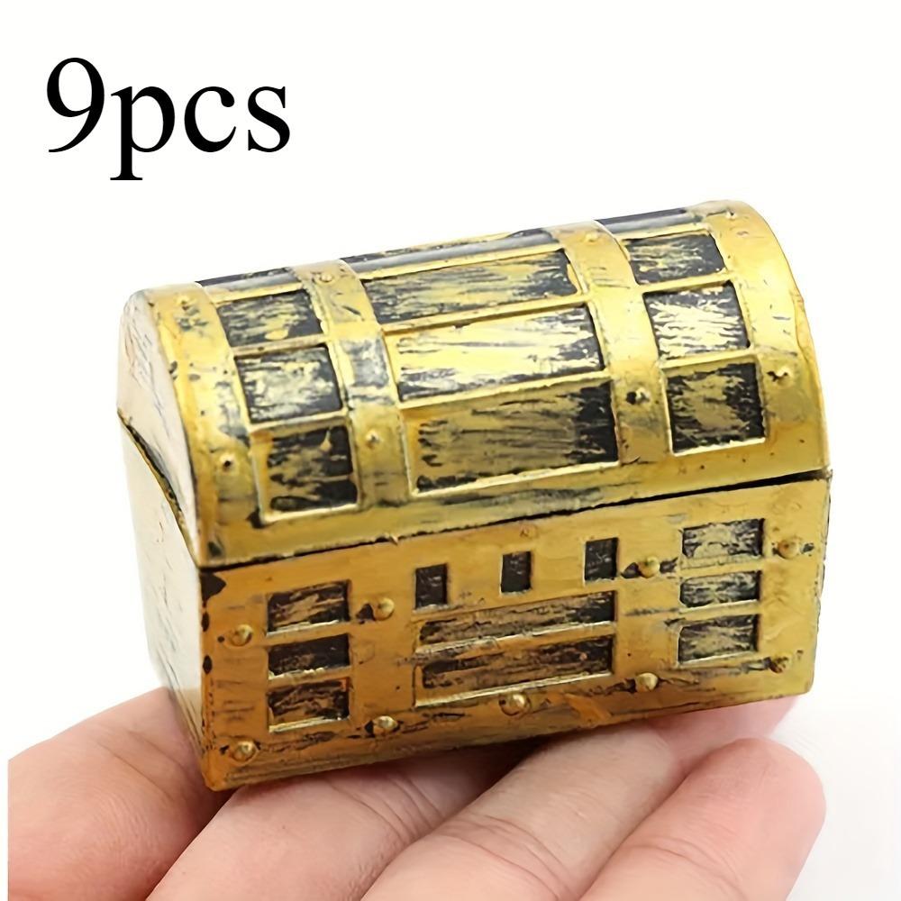 

9 Piece Pirate Treasure Box Halloween Gift Set Vintage Figurines Retro Decor for Parties and Celebrations чистый