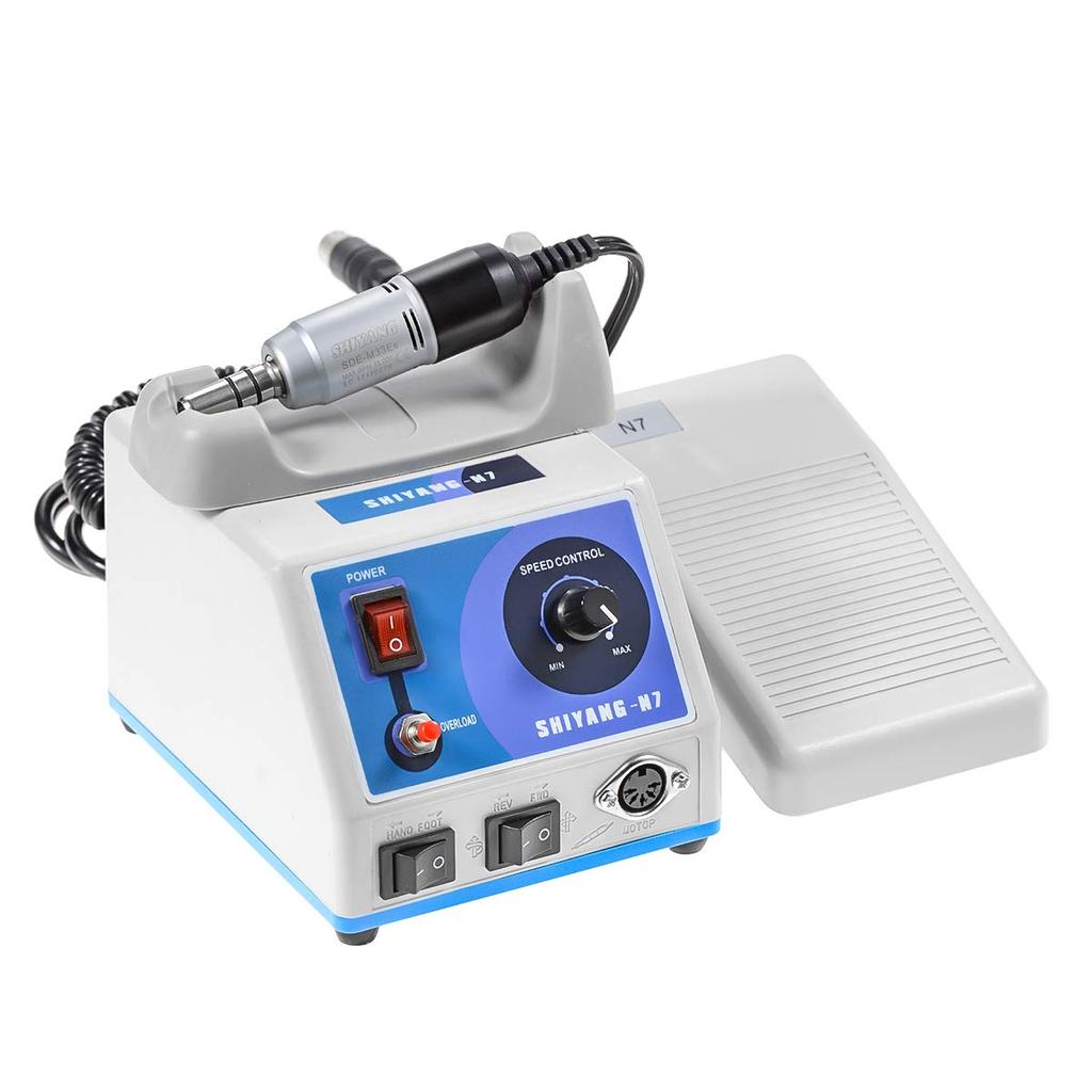 EUSTOMA Micromotor Tabletop Model with Foot and Polishing Tool for Wood Jewelry and Shell Ideal for Laboratory Work System, Glider, 35,000 RPM, N7+E,