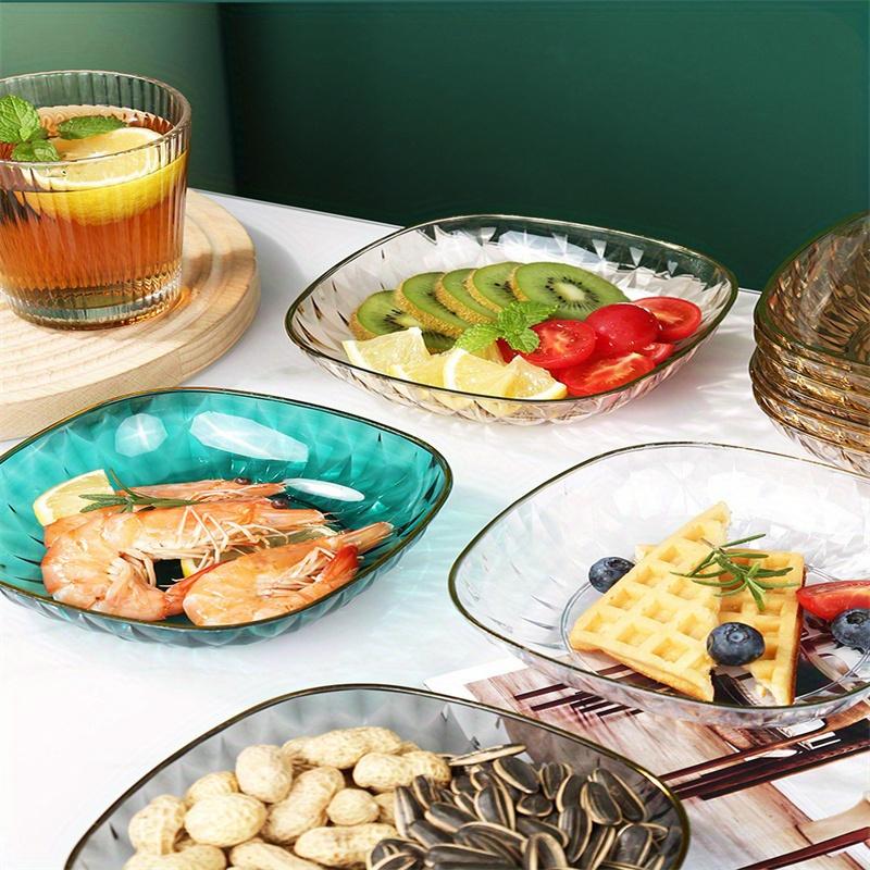 4 stk Gjennomsiktige High-end Beintallerkener, For Husholdningsspisebord, Snacktallerken For Frukt, Godteri Og Nøtter
