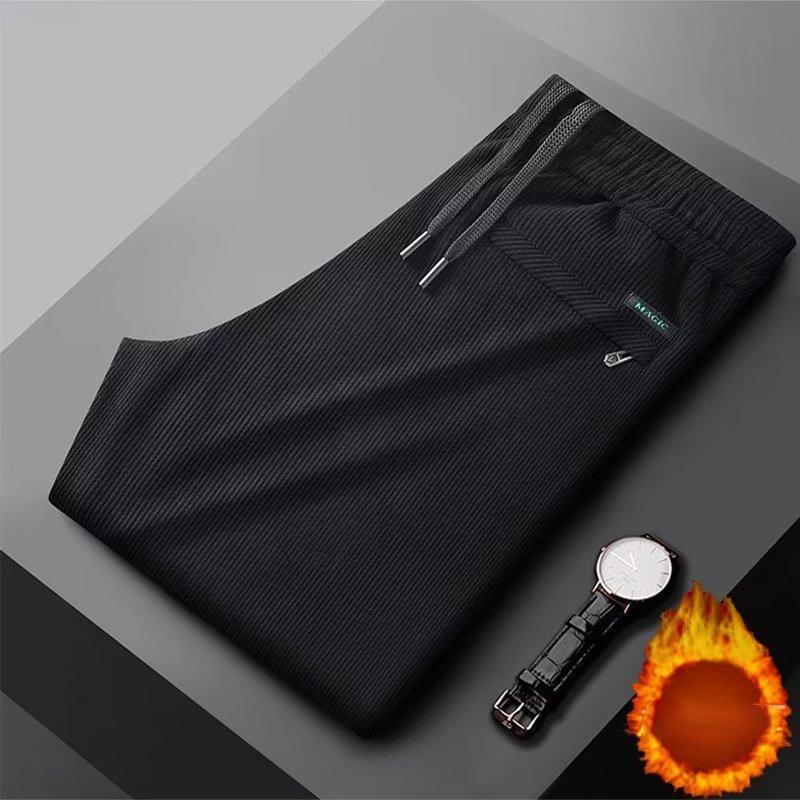 Corduroy Pants Autumn And Winter New Thickened Men's Business Pants Straight Loose Casual Pants Warm Trousers Men's Large Size