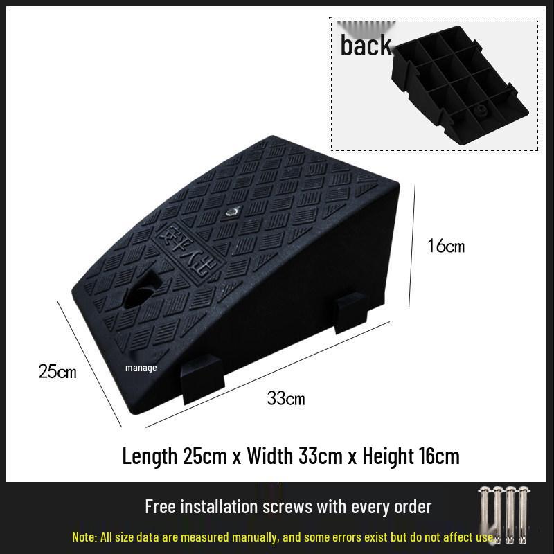 Car Curb Ramp: Plastic Step Pad for Sill, Edge, or Slope, Ideal for Uphill Climbing and Speed Bump Triangle Pad