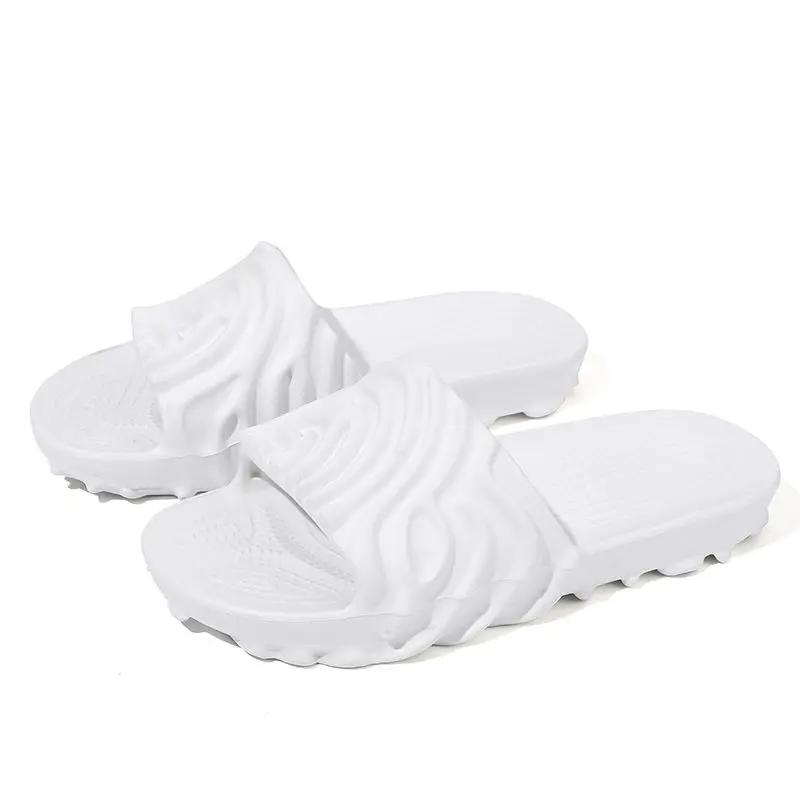 Fashion Beach Men's Shoe Indoor Walk Around Home Slides Soft Platform Sabot House Light Fingerprint Cheap Shoes Liquidation Male Slipper