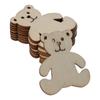 50pcs Bear Shape Bear Shaped Cutouts 41*48mm Hanging Bear Ornaments  for Painting,Home Decor