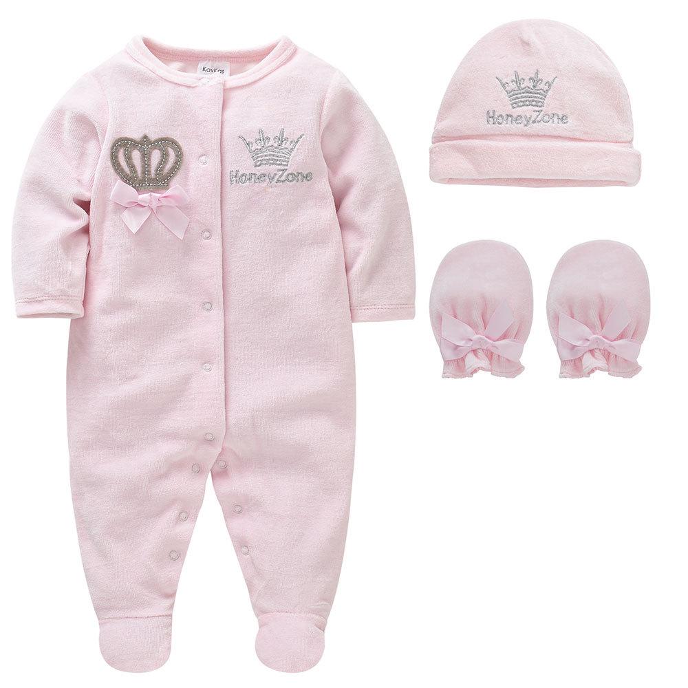 Newborn Baby Boys Long Sleeve 3-Piece Set for Autumn/Winter, 0-1 Year Bodysuit