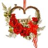 queenland Natural Grapevine Wreath Heart Shape Rustic DIY Wreath Crafts Base for Christmas Wreath Door Garland Wedding Party Home Decoration Hanging