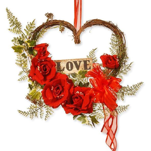 queenland Natural Grapevine Wreath Heart Shape Rustic DIY Wreath Crafts Base for Christmas Wreath Door Garland Wedding Party Home Decoration Hanging